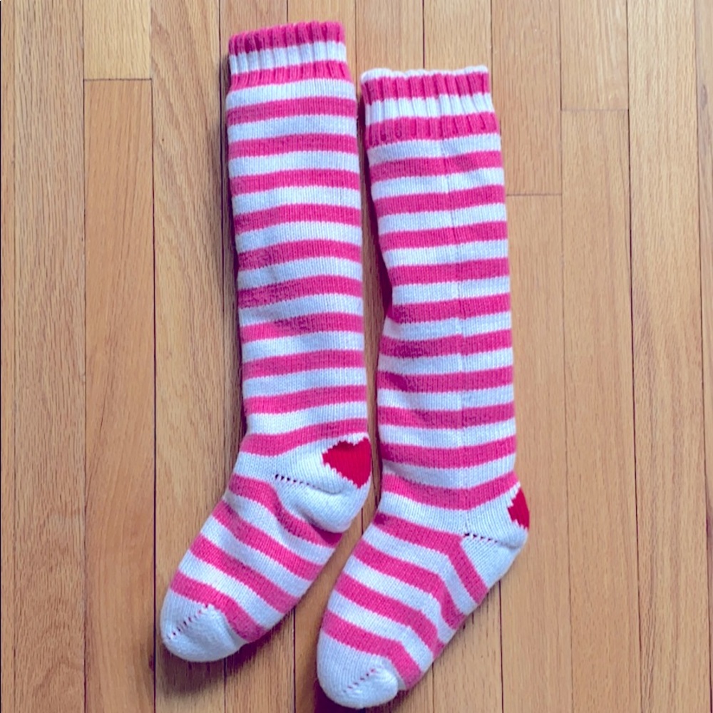 Striped Knit Reading Socks with Heart detail ❤️